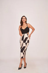 Black Sleeveless Satin Midi Dress